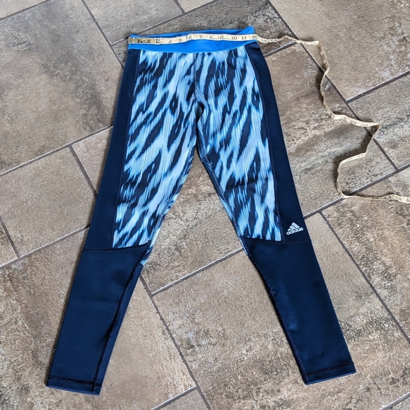 Adidas Techfit Climalite Leggings size XS to S, blue patterned - Picture 3 of 7